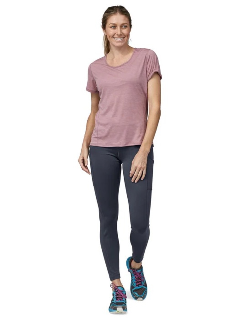 Patagonia Womens Pack Out Tights Smolder Blue Medium Cargo - Picture 4 of 9